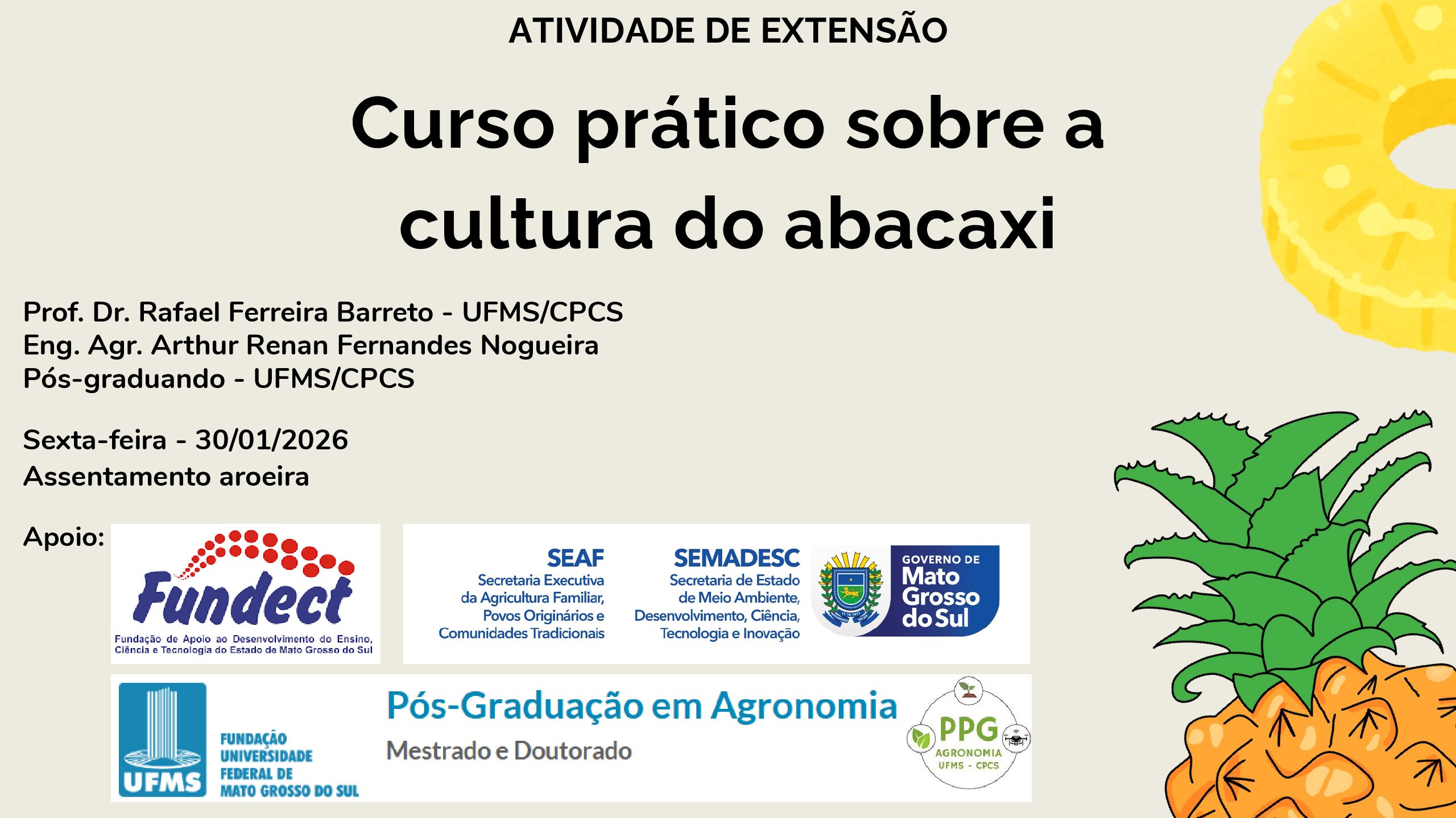 Curso prático sobre a cultura do abacaxi