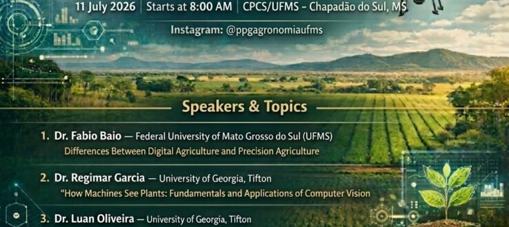 (Português do Brasil) PPG Agronomia da UFMS realizará workshop internacional sobre tecnologias digitais aplicadas à agricultura